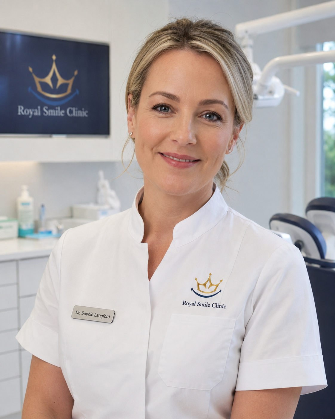 Dr. Sophie Langford — Cosmetic & Whitening Specialist at Royal Smile Clinic